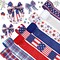 8 Rolls Patriotic Wired Edge Ribbon Set – 2.5" x 26 Yards Total, USA Flag Star Stripe & Burlap Fabric Ribbon for 4th of July, Wreaths, Gift Wrapping & DIY Crafts